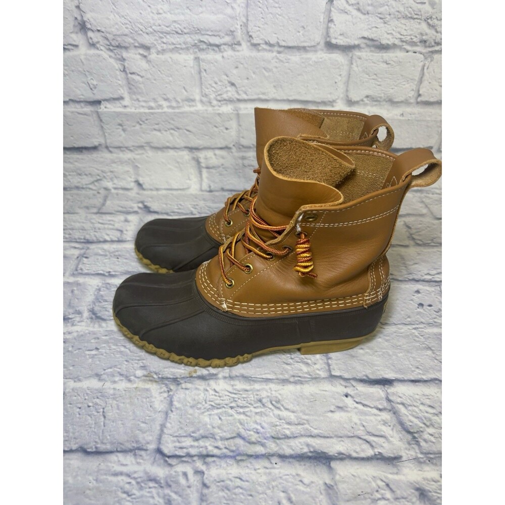 LL Bean Boots BM Size 9 M Womens  Brown 8" Waterproof Made In The USA - Picture 2 of 12